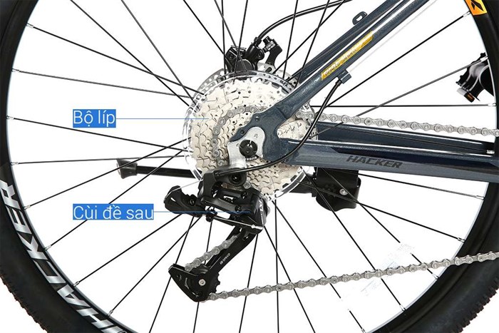 Xe Đạp Địa Hình MTB XDS Hacker 800 27.5 inch Size XS Màu Đen - Vàng