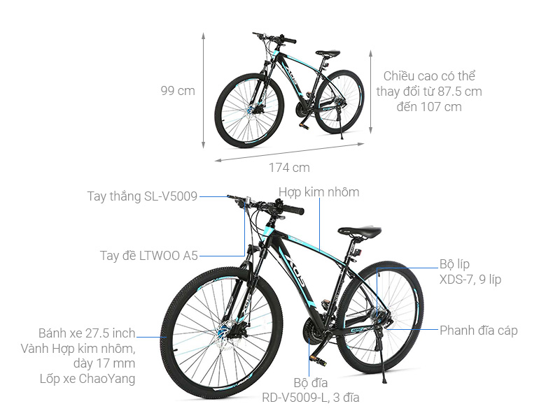 Xe Đạp Địa Hình MTB XDS Hero 300 27.5 inch Size L