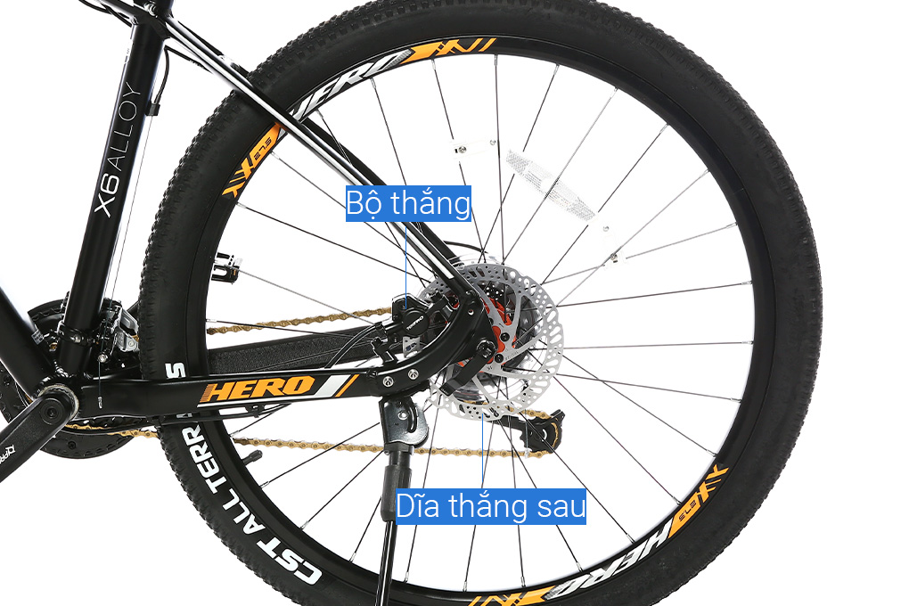 Xe Đạp Địa Hình MTB XDS Hero 380 27.5 inch Size M Màu Đen - Cam