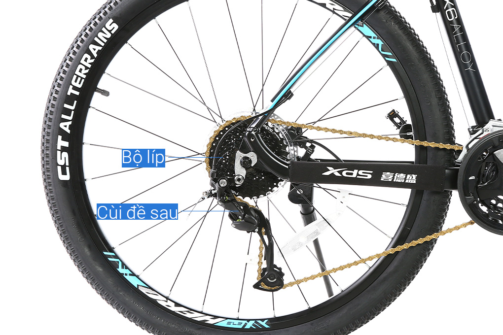 Xe Đạp Địa Hình MTB XDS Hero 380 27.5 inch Size M Màu Đen - xanh dương