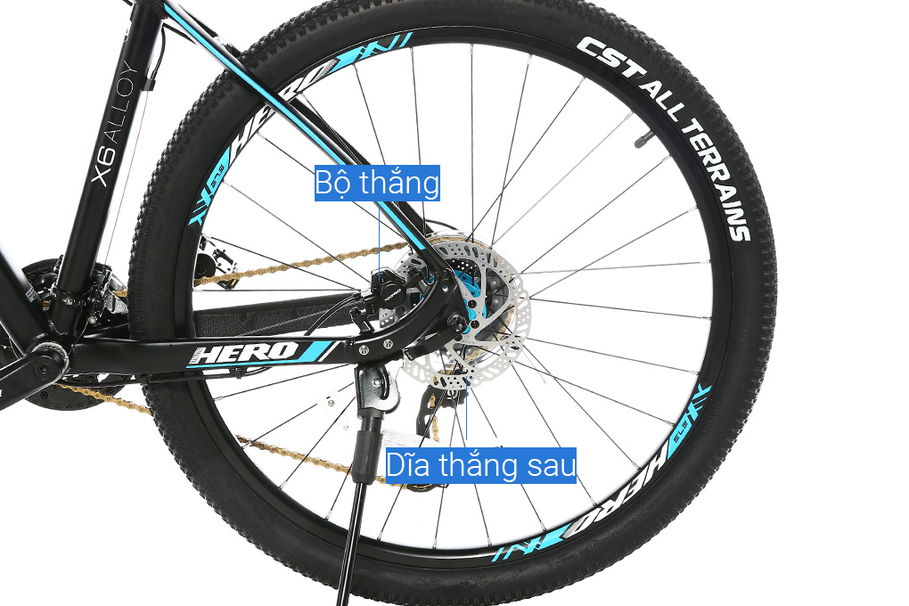 Xe Đạp Địa Hình MTB XDS Hero 380 27.5 inch Size M Màu Đen - xanh dương