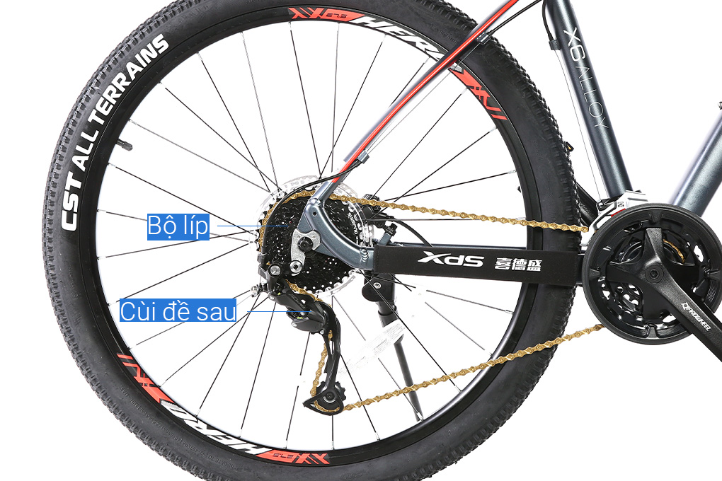 Xe Đạp Địa Hình MTB XDS Hero 380 27.5 inch Size M Màu Xám - Đỏ