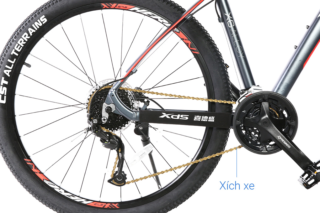 Xe Đạp Địa Hình MTB XDS Hero 380 27.5 inch Size M Màu Xám - Đỏ