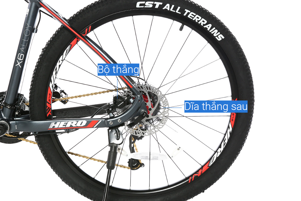 Xe Đạp Địa Hình MTB XDS Hero 380 27.5 inch Size M Màu Xám - Đỏ