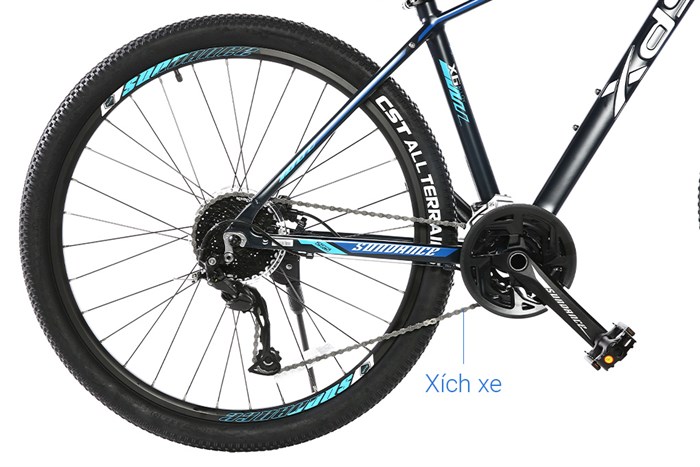 Xe Đạp Địa Hình MTB XDS Sunrising 800 Plus 27.5 inch Size M Màu Đen - xanh dương