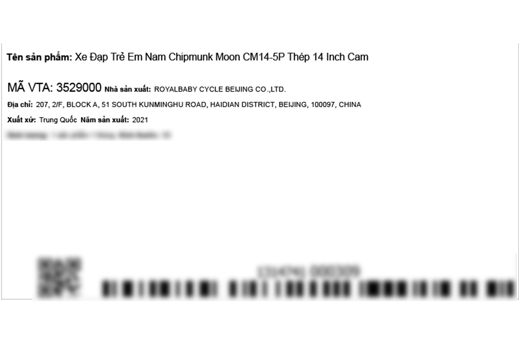 Xe Đạp Trẻ Em Chipmunk CM14-5P 14 inch Màu Cam
