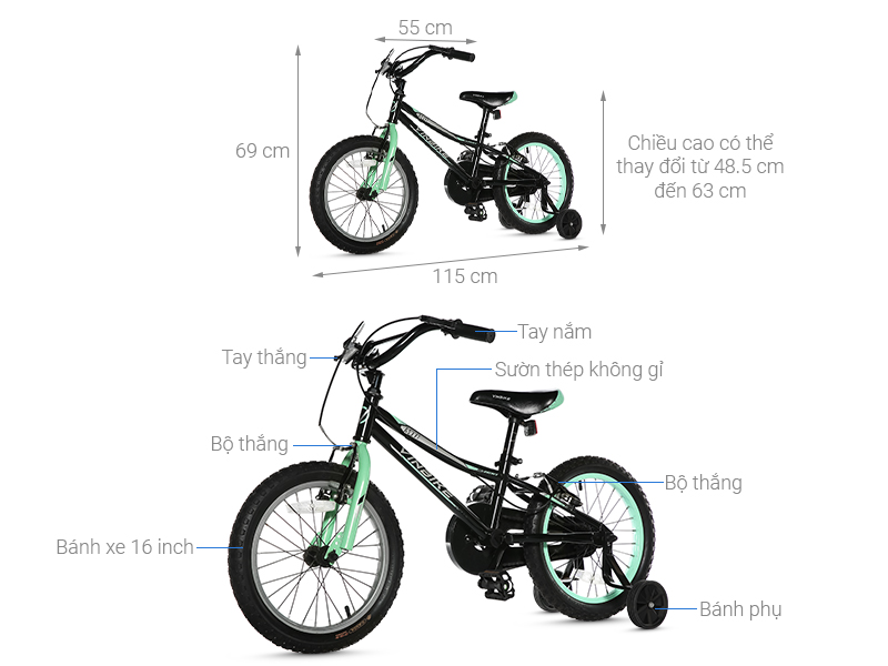 Xe Đạp Trẻ Em Vinbike Youth Prince 16 inch