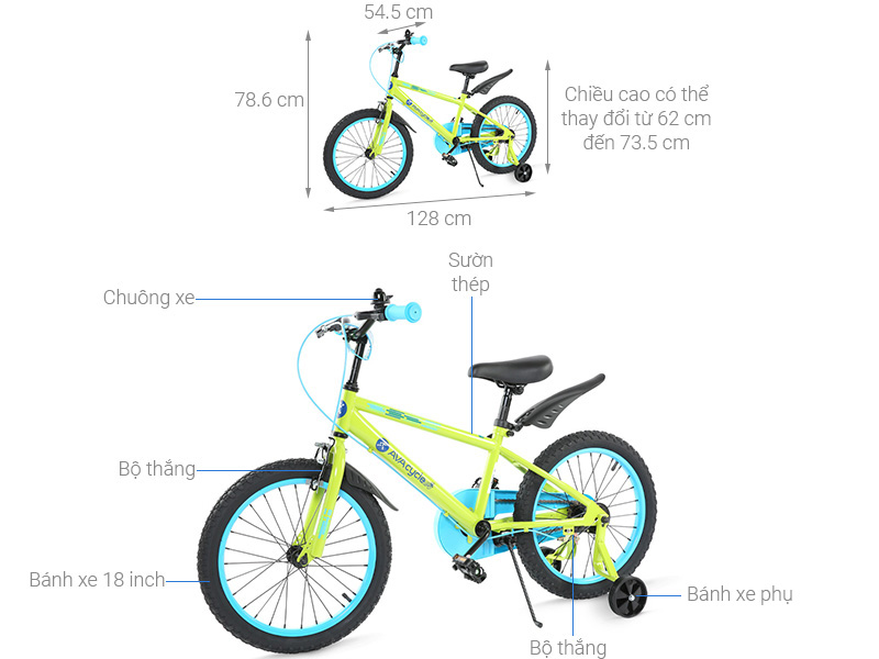 Xe Đạp Trẻ Em AVACycle Happy Fish JK902-18 18 inch