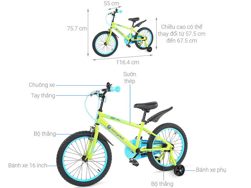 Xe Đạp Trẻ Em AVACycle Happy Fish JY902-16 16 inch