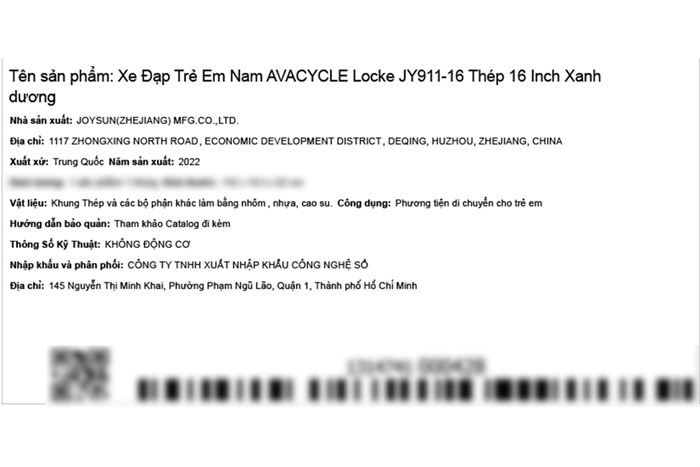 Xe Đạp Trẻ Em AVACycle Locke JY911-16 16 inch Màu Xanh Dương