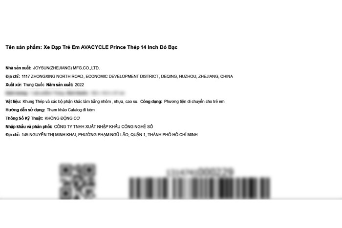 Xe Đạp Trẻ Em AVACycle Prince JY903-14 14 inch Màu Đỏ