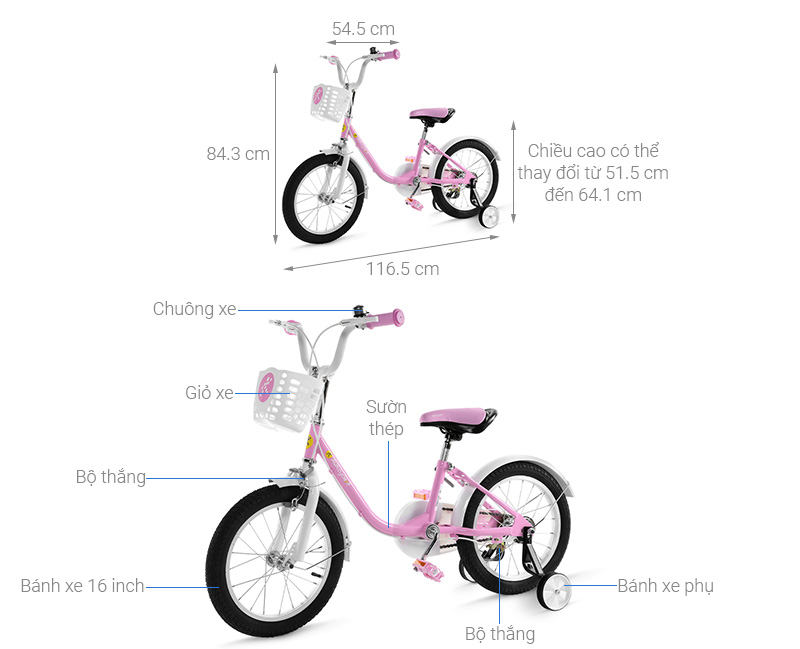 Xe Đạp Trẻ Em AVACycle Basket Bird JY904-16 16 inch
