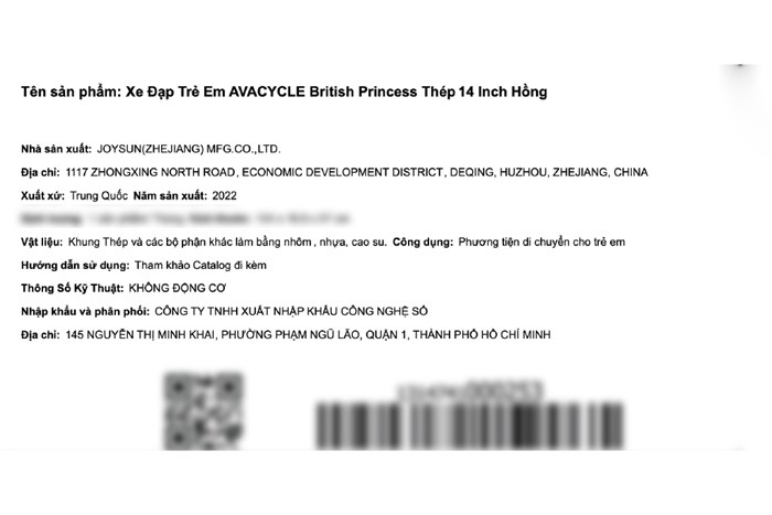 Xe Đạp Trẻ Em AVACycle British Princess JY904-14 14 inch Màu Hồng