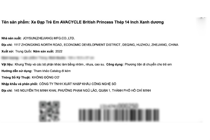 Xe Đạp Trẻ Em AVACycle British Princess JY904-14 14 inch Màu Xanh Dương