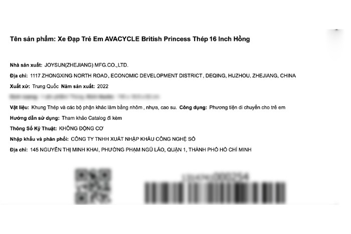 Xe Đạp Trẻ Em AVACycle British Princess JY904-16 16 inch Màu Hồng