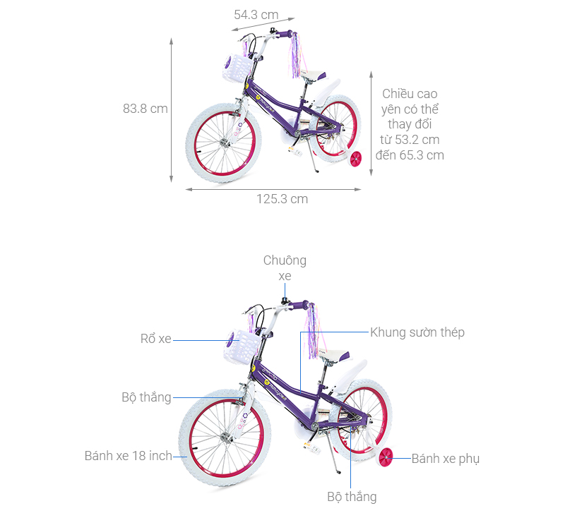 Xe Đạp Trẻ Em AVACycle Fairy Maiden JK905-18 18 inch