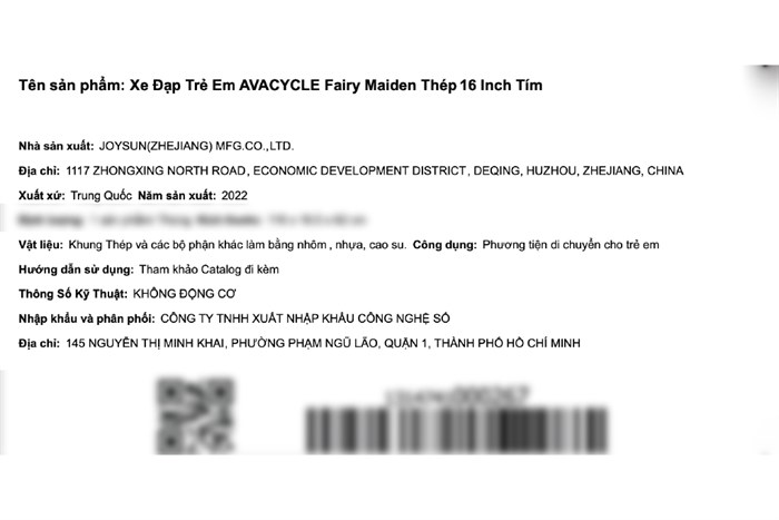 Xe Đạp Trẻ Em AVACycle Fairy Maiden JY905-16 16 inch Màu Tím