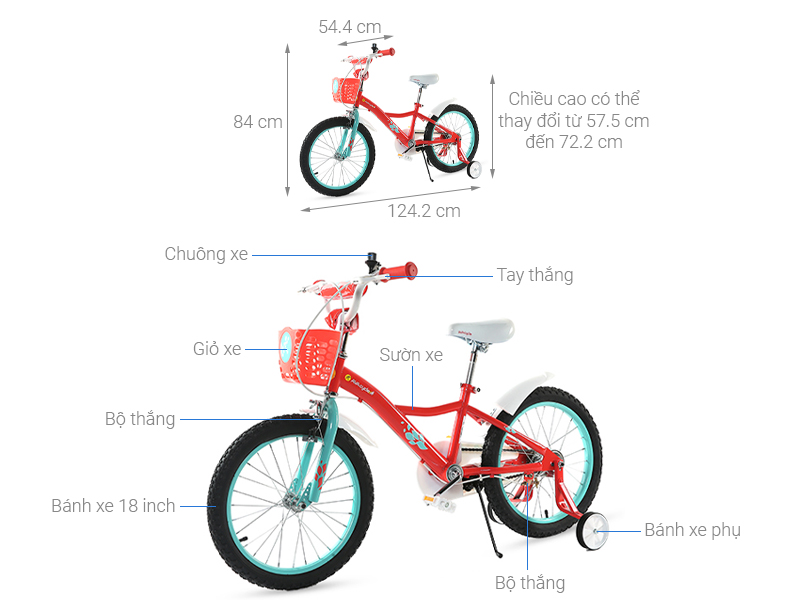 Xe Đạp Trẻ Em AVACycle Fire Phoenix JK904-18 18 inch