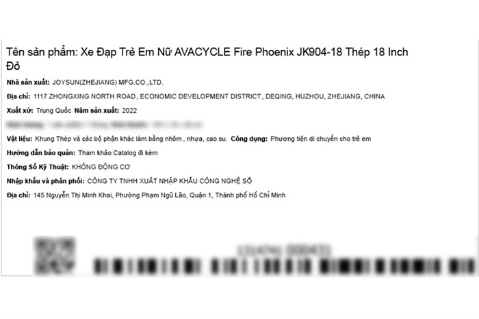 Xe Đạp Trẻ Em AVACycle Fire Phoenix JK904-18 18 inch Màu Đỏ