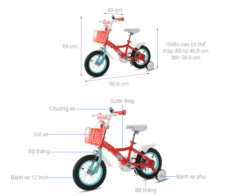 Xe Đạp Trẻ Em AVACycle Fire Phoenix JY904-12 12 inch