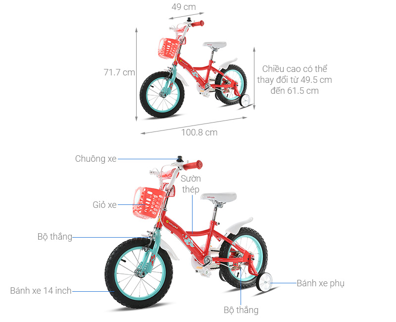 Xe Đạp Trẻ Em AVACycle Fire Phoenix JY904-14 14 inch