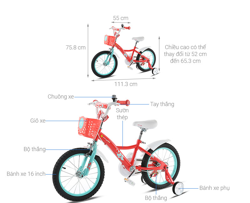 Xe Đạp Trẻ Em AVACycle Fire Phoenix JY904-16 16 inch
