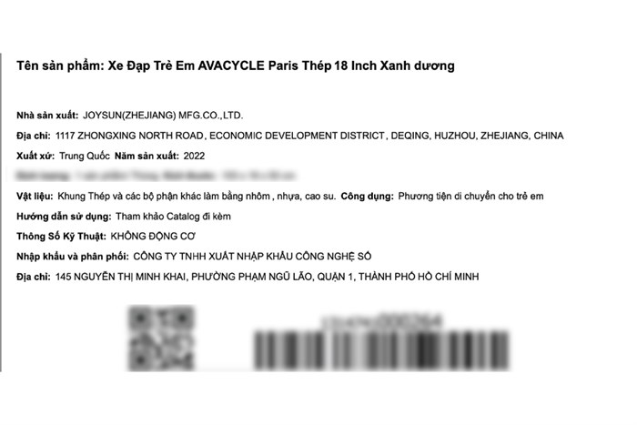 Xe Đạp Trẻ Em AVACycle Paris JK905-18 18 inch Màu Xanh Dương