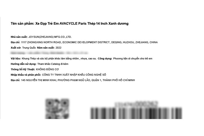 Xe Đạp Trẻ Em AVACycle Paris JY905-14 14 inch Màu Xanh Dương