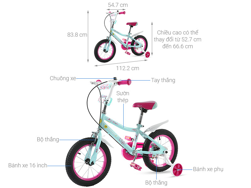 Xe Đạp Trẻ Em AVACycle Paris JY905-16 16 inch