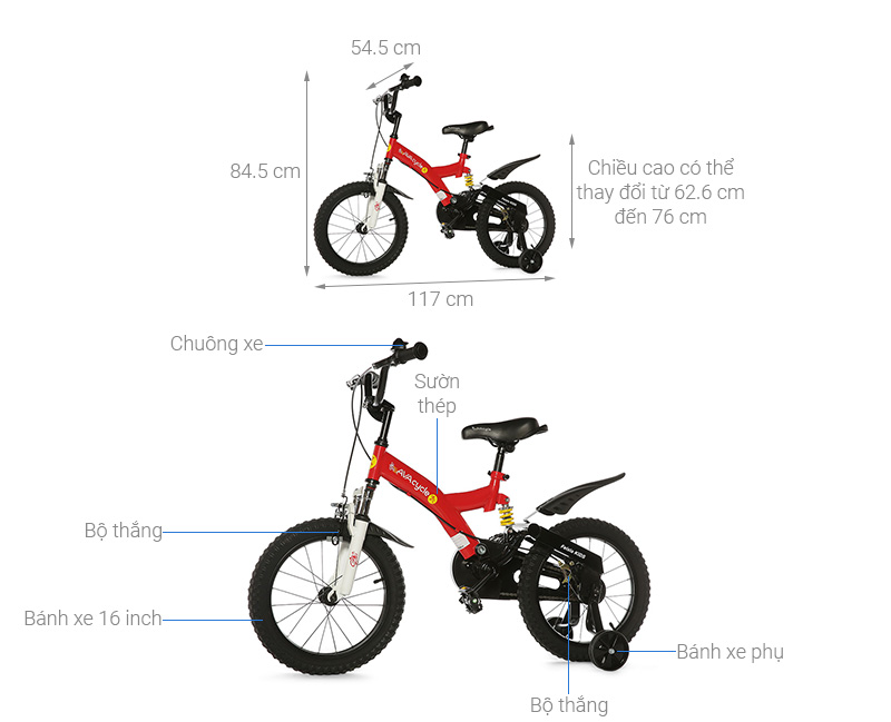 Xe Đạp Trẻ Em AVACycle Feixia JY912-16 16 inch