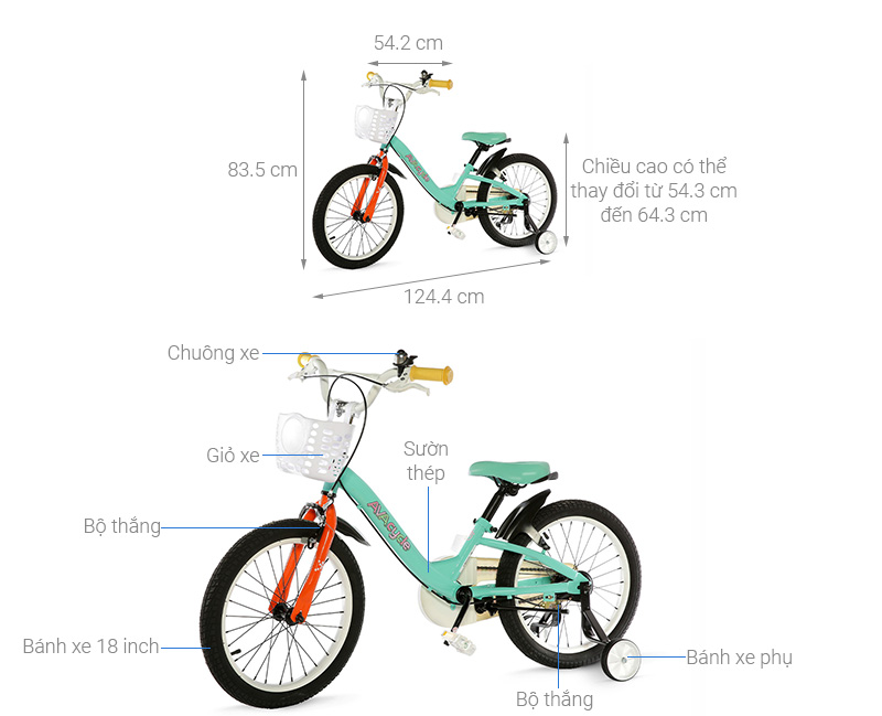 Xe Đạp Trẻ Em AVACycle Flying Fish JK902-18 18 inch