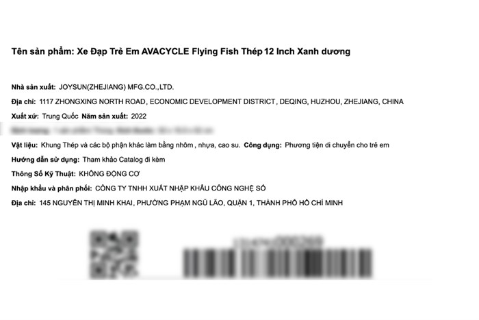 Xe Đạp Trẻ Em AVACycle Flying Fish JY902-12 12 inch Màu Xanh Dương