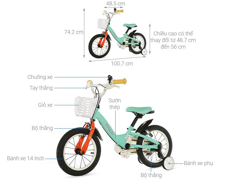 Xe Đạp Trẻ Em AVACycle Flying Fish JY902-14 14 inch