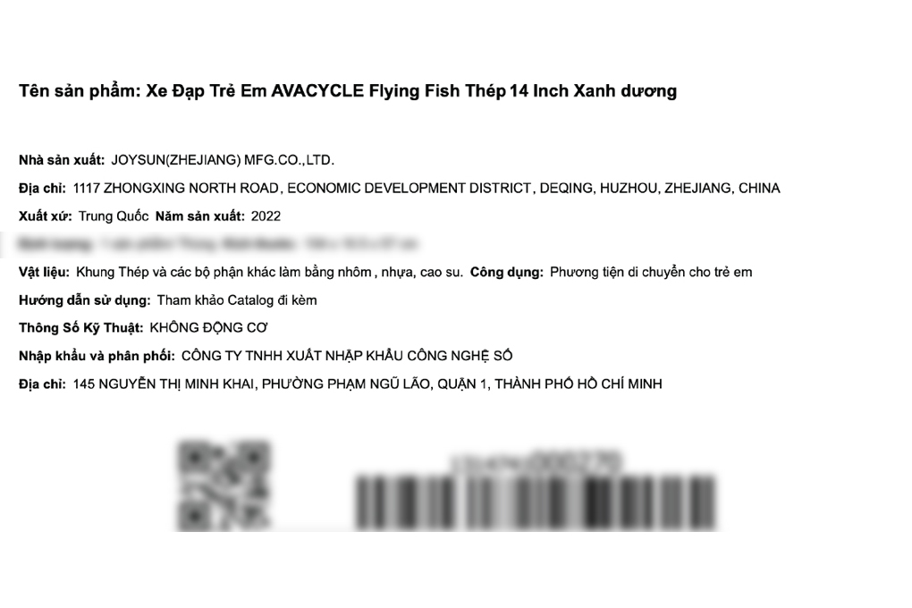 Xe Đạp Trẻ Em AVACycle Flying Fish JY902-14 14 inch - 16