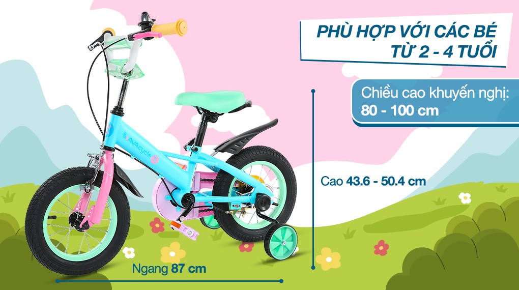 Xe Đạp Trẻ Em AVACycle Macaroon JY906-12 12 inch