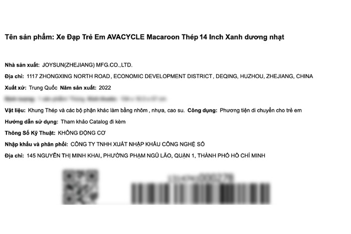 Xe Đạp Trẻ Em AVACycle Macaroon JY906-14 14 inch Màu Xanh dương nhạt