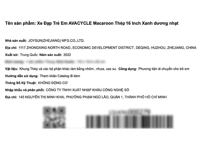 Xe Đạp Trẻ Em AVACycle Macaroon JY906-16 16 inch Màu Xanh dương nhạt