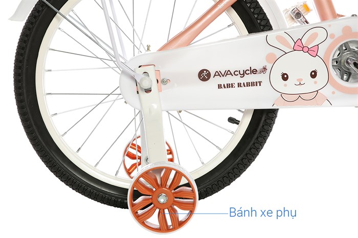 Xe Đạp Trẻ Em Nữ AVACycle Babe Rabbit 18 inch Màu Cam