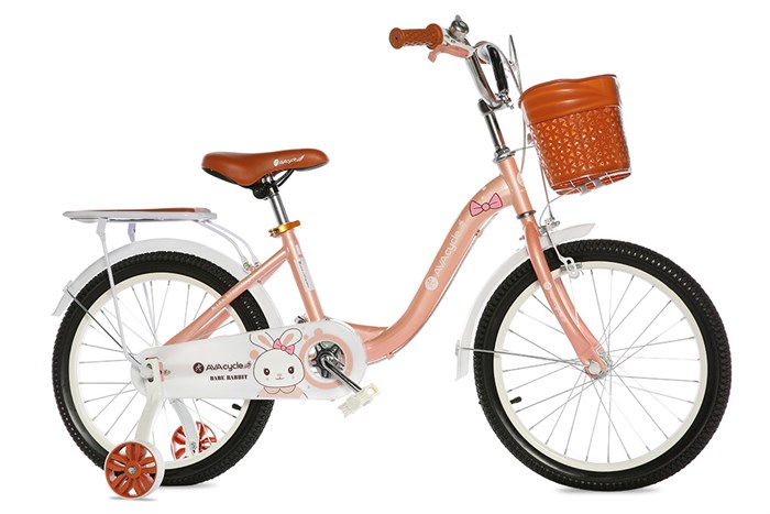 Xe Đạp Trẻ Em Nữ AVACycle Babe Rabbit 18 inch Màu Cam