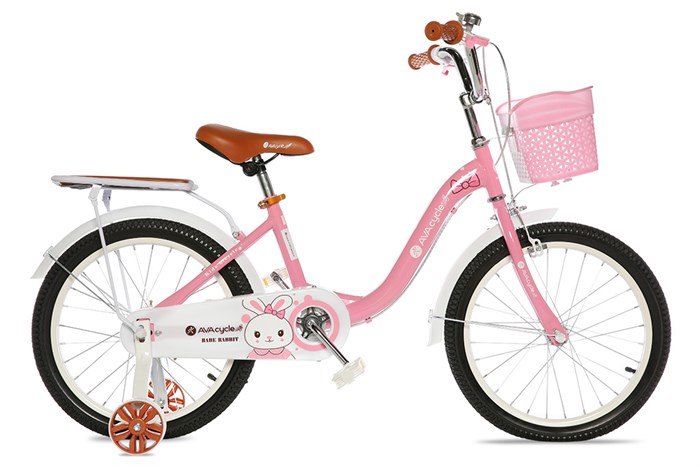 Xe Đạp Trẻ Em Nữ AVACycle Babe Rabbit 18 inch Màu Hồng