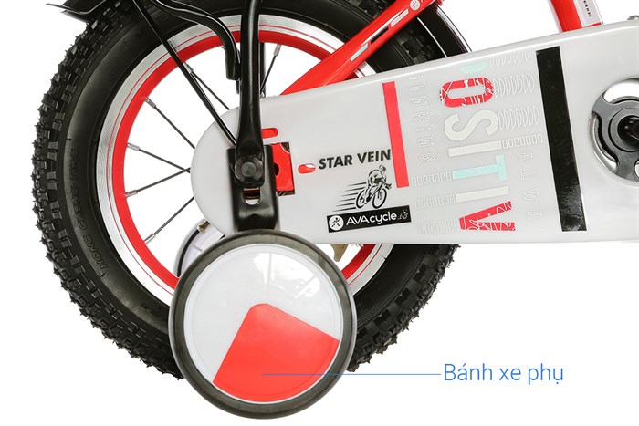 Xe Đạp Trẻ Em Unisex AVACycle Star Vein 12 inch Màu Đỏ
