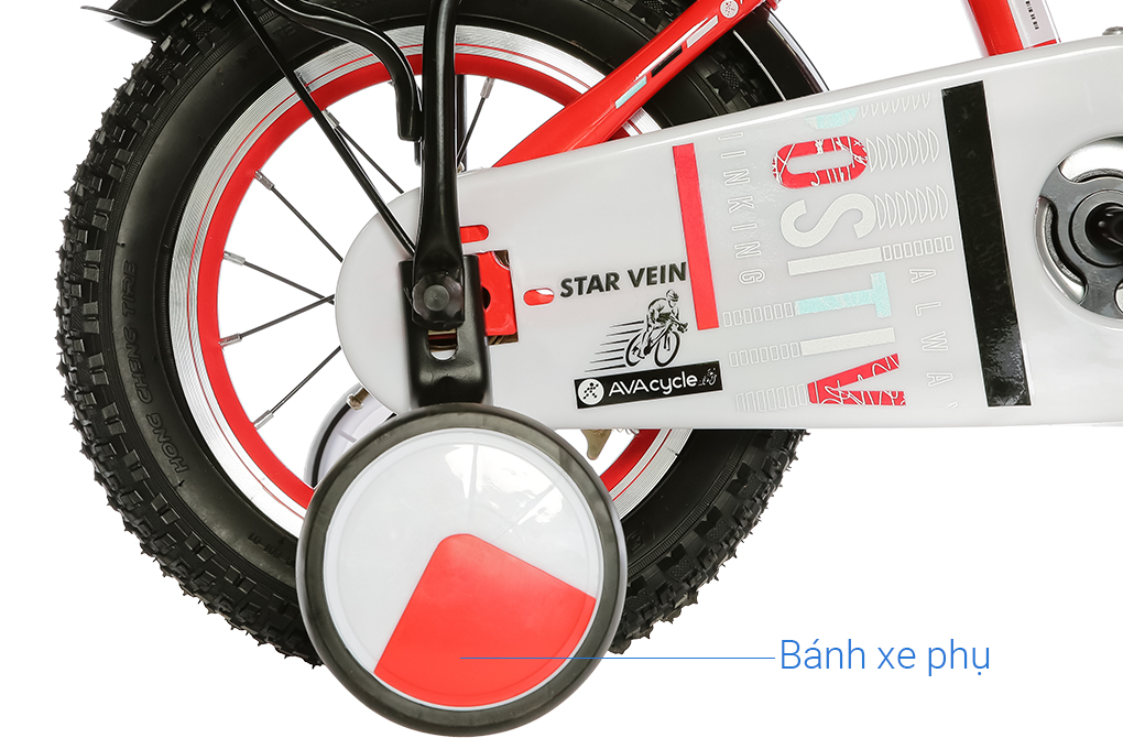 Xe Đạp Trẻ Em Unisex AVACycle Star Vein 12 inch Màu Đỏ