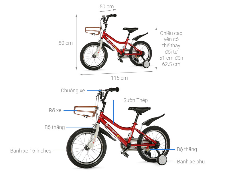 Xe Đạp Trẻ Em Unisex AVACycle XBS 16 inch