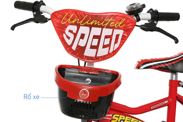 Xe đạp trẻ em Đại Phát Tài Speed 12 inch có giỏ xe cá tính Xe đạp trẻ em Đại Phát Tài Speed 12 inch có giỏ xe cá tính