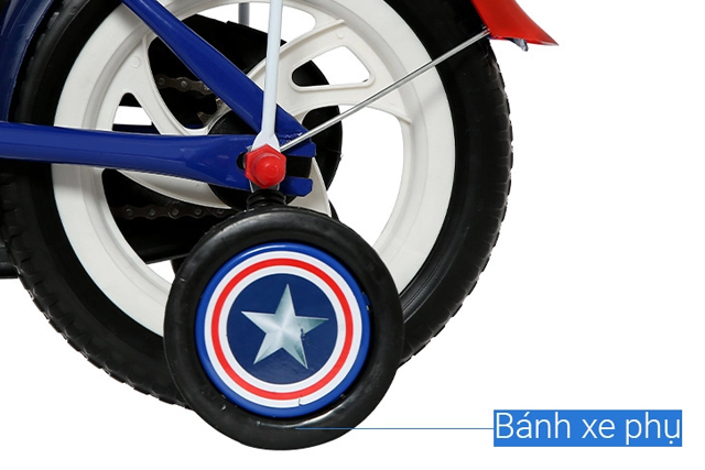 Xe đạp trẻ em Đại Phát Tài đội trưởng 12 inch có bánh phụ phía sau