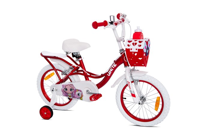 Xe Đạp Trẻ Em Nữ Thống Nhất Princess 16 - 16 inch (Có giỏ xe) Màu Đỏ