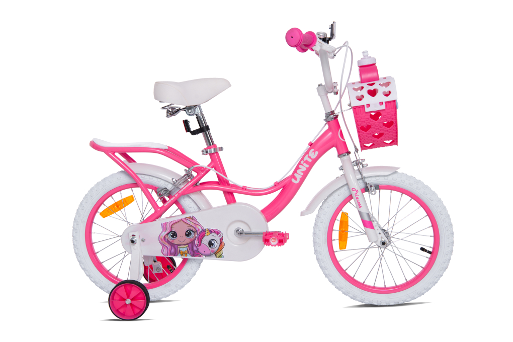 Xe Đạp Trẻ Em Nữ Thống Nhất Princess 16 - 16 inch (Có giỏ xe) Màu Hồng