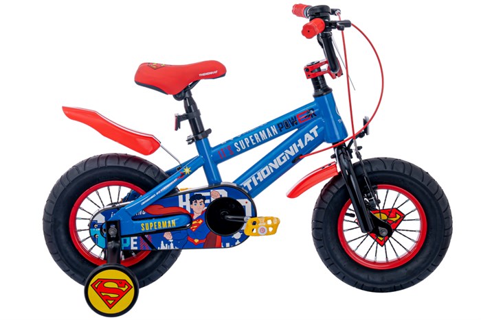 Xe Đạp Trẻ Em Nam Thống Nhất Superman 12 inch Màu Xanh Dương