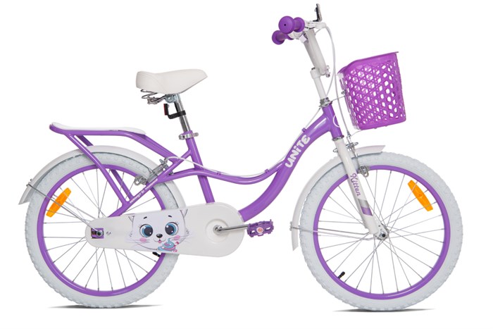 Xe Đạp Trẻ Em Nữ Thống Nhất Kitten 20 inch (Có giỏ xe) Màu Tím