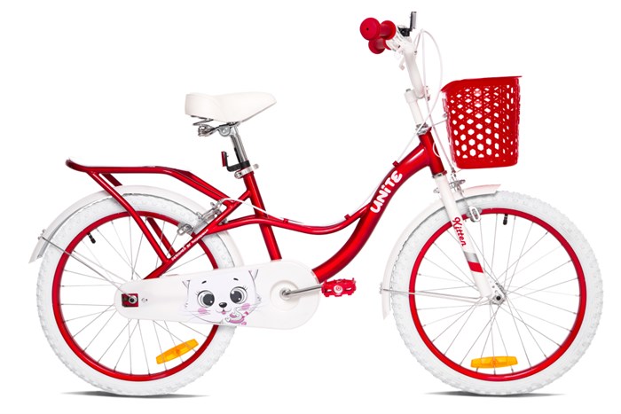 Xe Đạp Trẻ Em Nữ Thống Nhất Kitten 20 inch (Có giỏ xe) Màu Đỏ